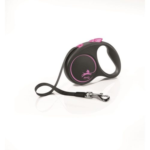 Flexi Black Design szalagos automata póráz S 5m 15kg-ig pink