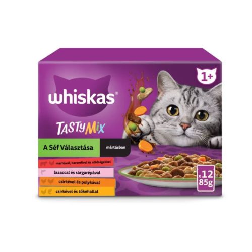 Whiskas alutasak 12-pack Tasty Mix Chef's choice mártásban 4x85g