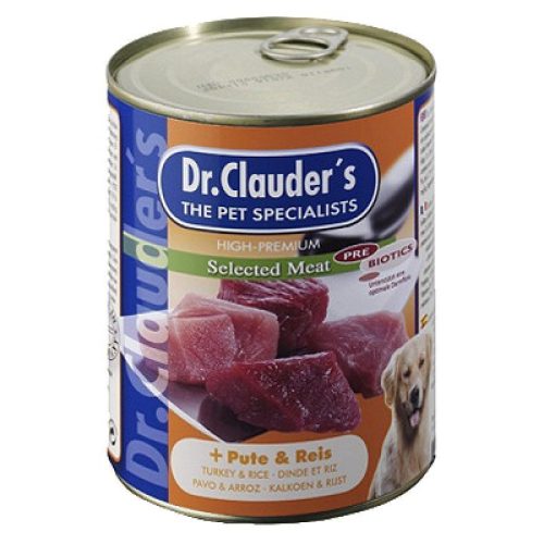 Dr.Clauders Dog Selected Meat Pulykás és rizses konzerv 800g