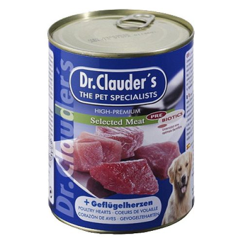 Dr.Clauders Dog Selected Meat Szárnyas Szíves konzerv 800g