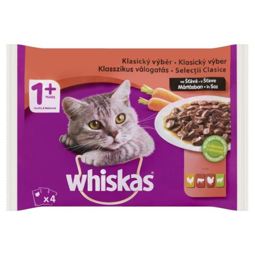 Whiskas alutasak 4-pack Marha-Csirke  mártásban  4x85g