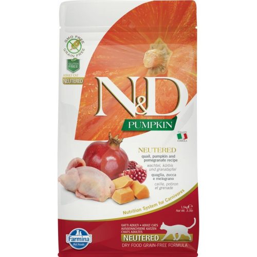 N&D Cat Grain Free Pumpkin fürj ivartalanított 1,5kg