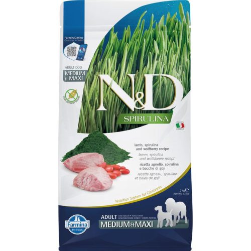 N&D Spirulina Dog bárány adult medium/maxi 2kg