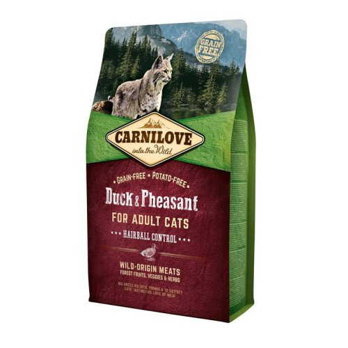 Carnilove Cat Adult Duck & Pheasant Hairball Control- Kacsa és Fácán Hússal 2kg