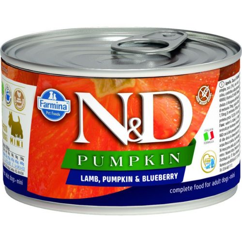 N&D Pumpkin Dog konzerv bárány & áfonya sütőtökkel adult mini 140gr