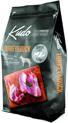 Kudo Low Grain Adult Turkey/Duck Medium/Maxi száraz kutyatáp pulyka, kacsa 12kg + 3kg