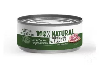 Fresh Farm WILD BOAR AND CHICKEN - filets in sauce 70g - szószos filé vaddisznóval és csirkével macska számára 100% Natural