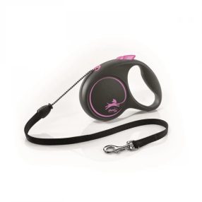   Flexi Black Design zsinóros automata póráz M 5m 20kg-ig pink