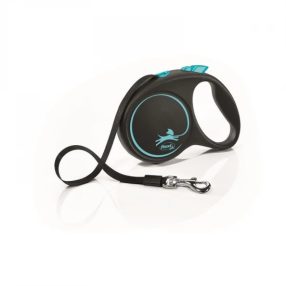   Flexi Black Design szalagos automata póráz M 5m 25kg-ig kék