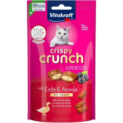 Vitakraft Crispy Crunch Macska Jutalomfalat Superfood Kacsa & Feketeberkenye 60g