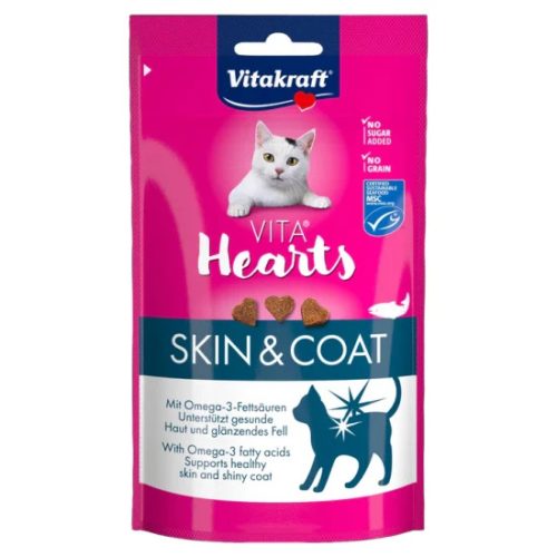 Vitakraft Vita Hearts Egészséges bőr szívecskék lazac Omega 3  40g