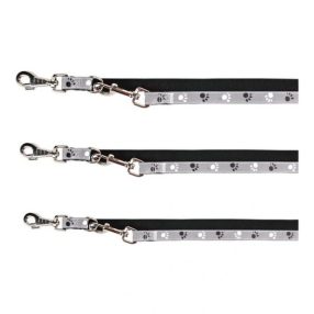   Trixie Reflect fényvisszaverő póráz, tappancsos szürke/fekete M-L 2m/20mm