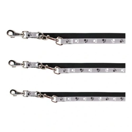 Trixie Reflect fényvisszaverő póráz, tappancsos szürke/fekete M-L 2m/20mm