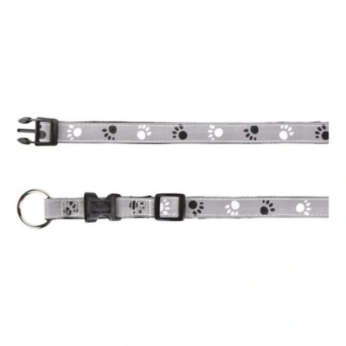 Trixie Nyakörv Reflect Fényvisszaverő Tappancsos Szürke/Fekete L-Xl 40-65cm/25mm