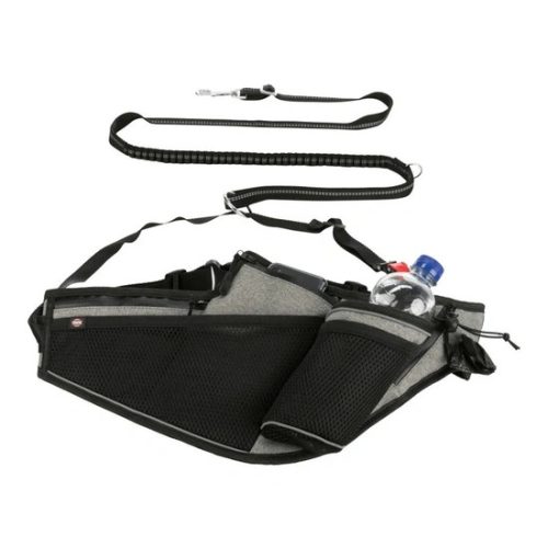 Trixie Futópóráz övvel - Öv: 70-130cm/23cm, póráz: 1,15-1,50m/20mm szürke