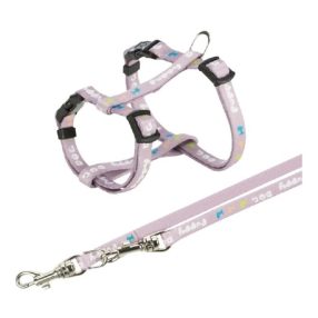   Trixie Hám pórázzal Junior & Puppy M–L: 27–45 cm/10 mm, 2m, világos lila