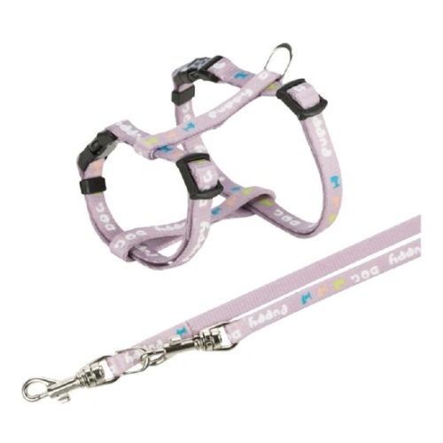 Trixie Hám pórázzal Junior & Puppy M–L: 27–45 cm/10 mm, 2m, világos lila