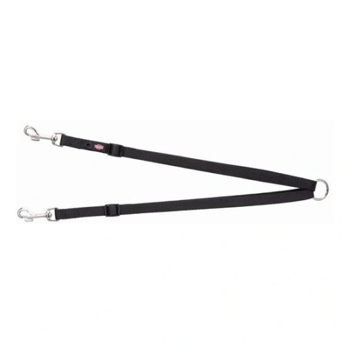 Trixie Premium póráz kettős vezetővel XS–M 40–70 cm/15mm fekete
