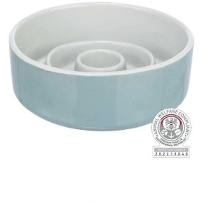 Trixie Tál Kerámia Evéslassító 0,45l/14cm szürke/kék