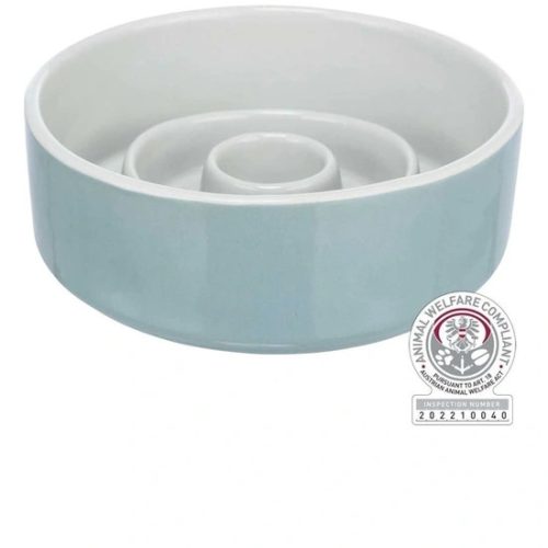 Trixie Tál Kerámia Evéslassító 0,45l/14cm szürke/kék