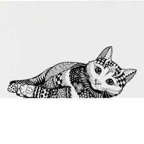   Trixie Tál alátét macska motívummal 44*28cm fehér/fekete