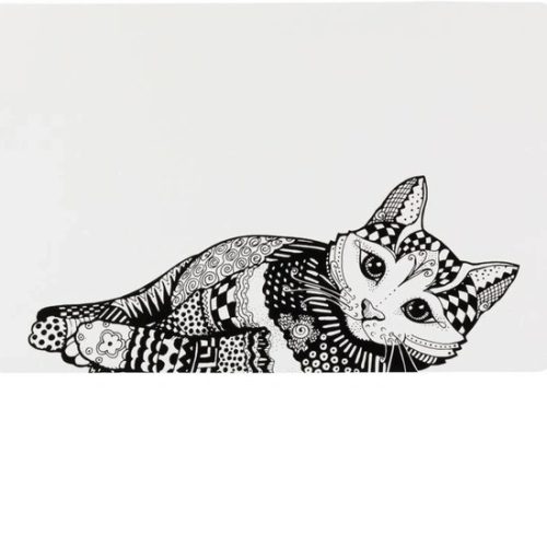 Trixie Tál alátét macska motívummal 44*28cm fehér/fekete