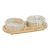 Trixie Tál Bambusz Állványon 2 × 0.3 l/o 12 cm/30 × 6 × 15 cm, fehér/light barna