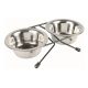 Trixie tál szett fém állványon 2x0,2l/10cm