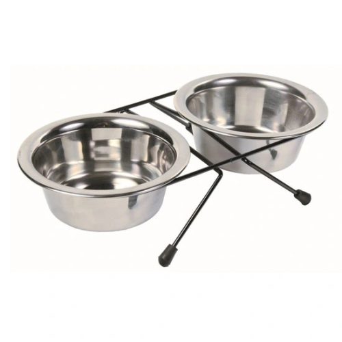 Trixie tál szett fém állványon 2x0,45l/12cm