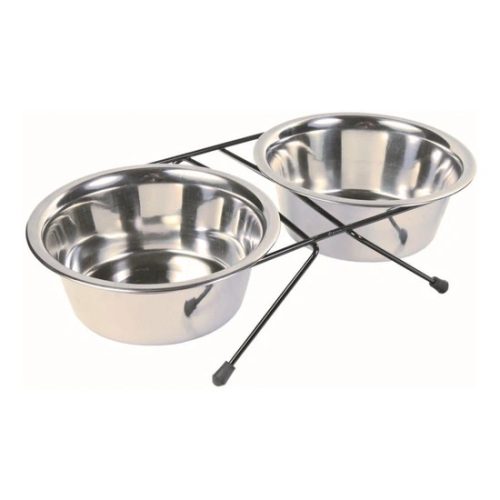 Trixie tál szett fém állványon 2x0,75l/15cm