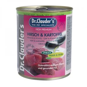   Dr.Clauders Dog Selected Meat Szarvasos és burgonyás konzerv 800g
