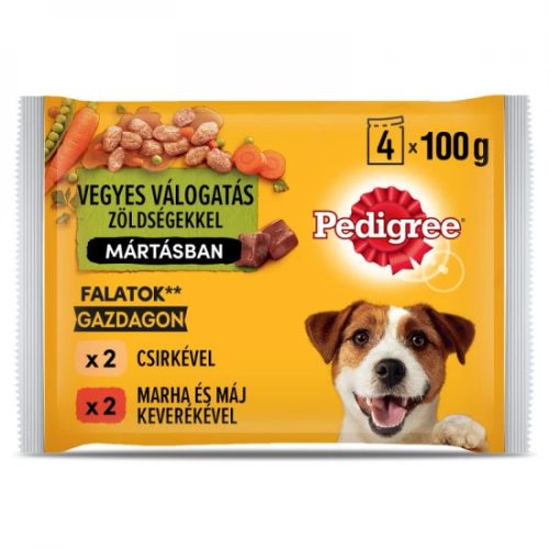 Pedigree alutasak Multipack Adult Csirke & zöldség, Marha & zöldség 4x100g