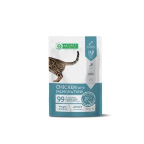   Natures Protection Alutasak Adult Cat Chicken,salmon & tuna Weight Control 100g