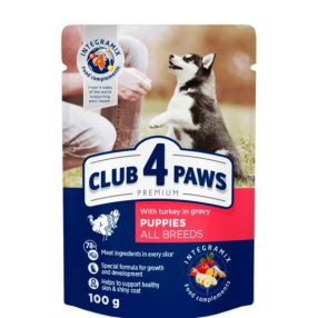   Club 4 Paws Premium Alutasakos Kutyaeledel Pulyka Szószban 100g