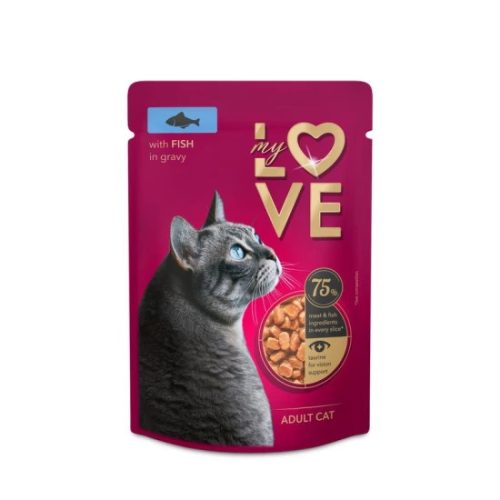 My Love teljes értékű, szaftos alutasak felnőtt macskáknak Halakkal 85g