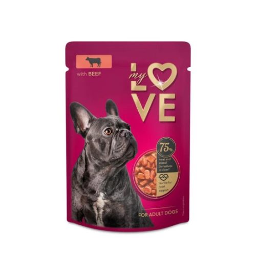 My Love teljes értékű, szaftos alutasakos eledel felnőtt kutyáknak Marha 100g