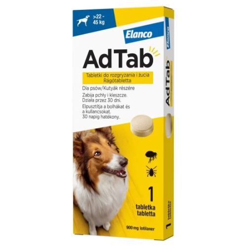 AdTab rágótabletta óriás testű kutyáknak (>22-45 kg) 900mg