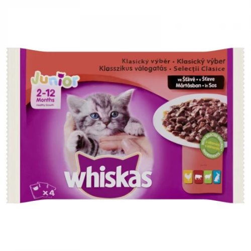 Whiskas alutasak Multipack húsos mártásban JUNIOR 4x85g