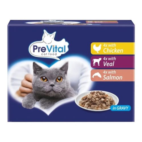 Prevital alutasak Multipack macskaeledel Vegyes Íz 12x100g