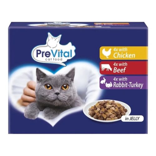 Prevital Alutasak Macska Zselés 12x100g Vegyes Íz Multipack
