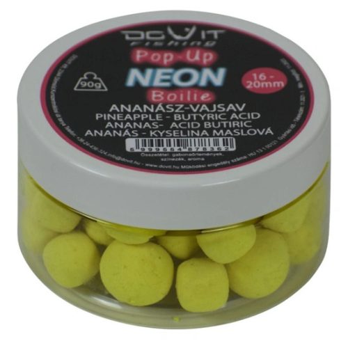 Dovit Pop-Up Neon Boilie 16-20mm - Ananász - Vajsav  90g