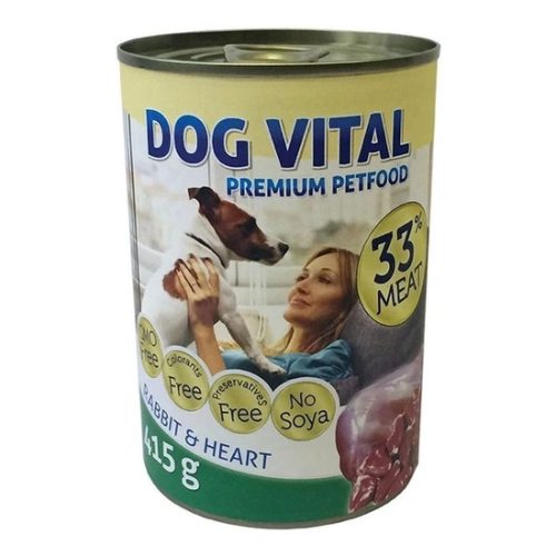 Dog Vital konzerv nyúl, szív 415g