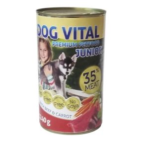 Dog Vital Junior konzerv Beef&carrot 1240g