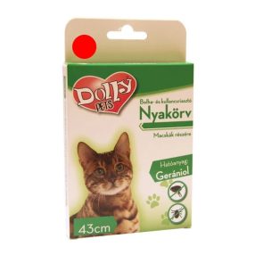   Dolly Natural Bolha és kullancsriasztó nyakörv macskák részére piros 43cm