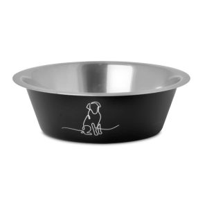   Raintech Rozsdamentes itatótál, matt fekete, gumi talppal - felső 29,0cm/alsó 21,0cm, 4,1l