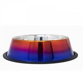   Rozsdamentes etetőtál, szuper fényes színátmenettel, gumiperemes -  felső 22,0cm/alsó 29,5cm, 1,55l
