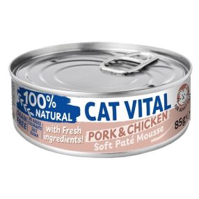   Cat Vital konzerv mousse sertéssel és csirkével felnőtt macskáknak 85g