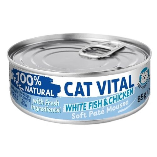Cat Vital konzerv mousse fehér hallal és csirkével felnőtt macskáknak 85g