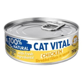   Cat Vital konzerv csirkefilé falatok felnőtt macskáknak szószban 70g