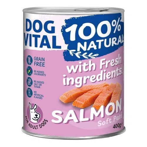 Dog Vital konzerv 100% Natural Soft Paté Salmon - lazac 400g